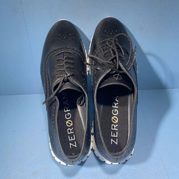Womens Cole Haan Zerogrand Wingtip Oxford - Black Leather, Size 6 US [W18202] - Picture 5 of 7